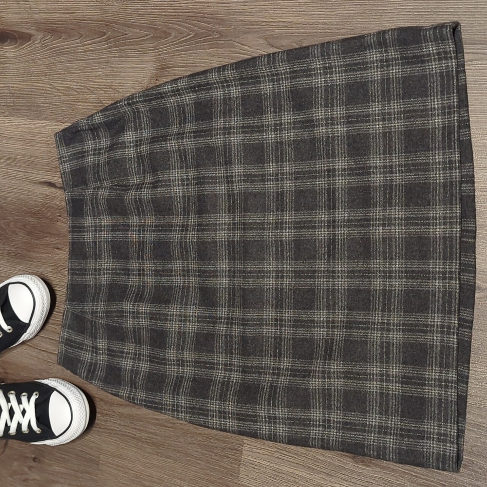 Old Navy Gray Plaid Pencil Knee-Length Skirt - Size 4